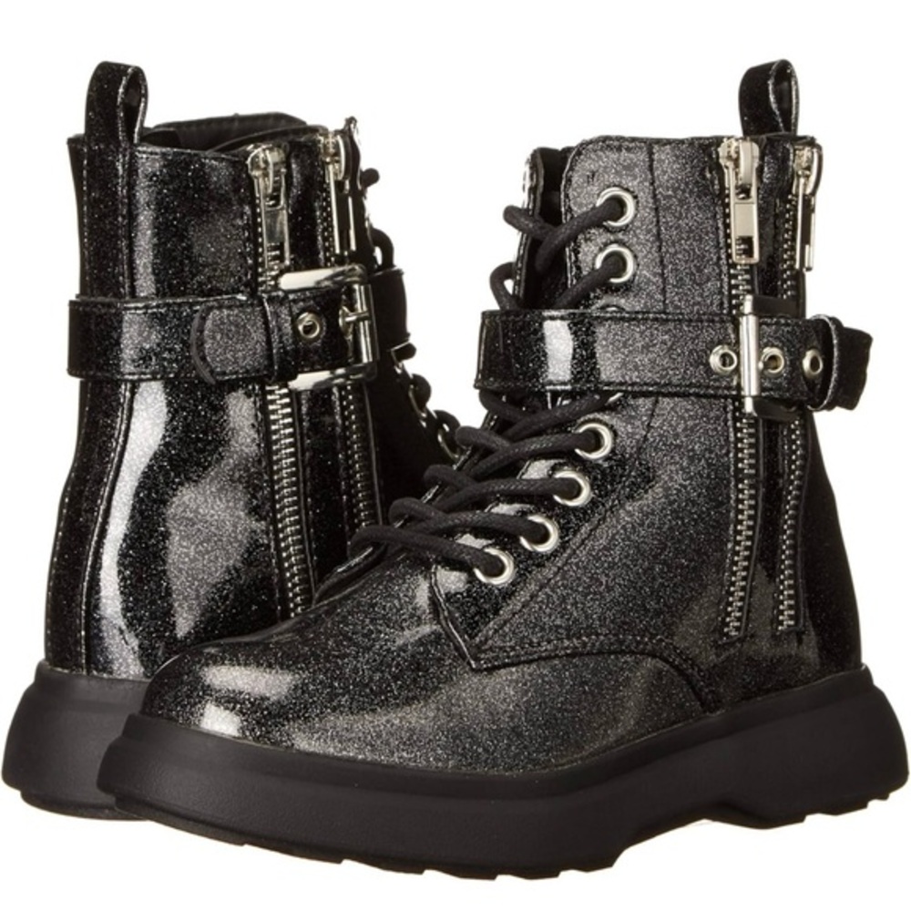 Dolce Vita girl's Black Glitter Phiona Ankle Boot size 12 in excellent condition